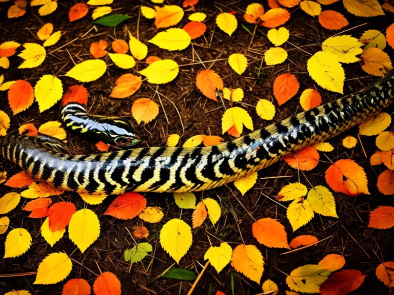 Fotos Cobra Imita Cor Textura Folhas Para Se Esconder Predadores Scaled