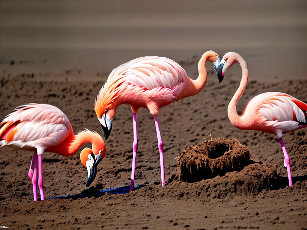 Fotos Como Flamingos Constroem Ninhos Cone Lama