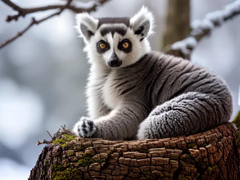 Fotos Lemure Cauda Anelada Primata Hiberna Inverno Conservar Energia Scaled