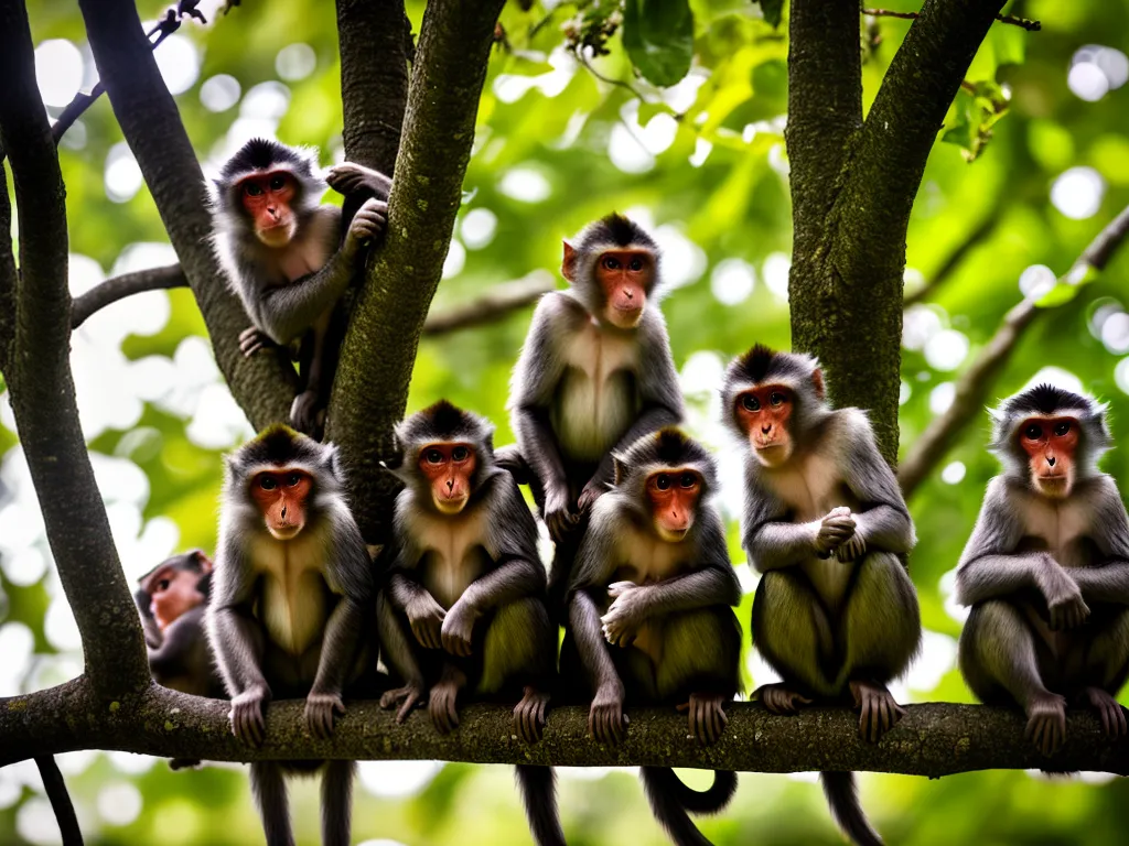 Fotos Macaca Fascicularis A Vida Em Grupo Dos Macacos Rhesus