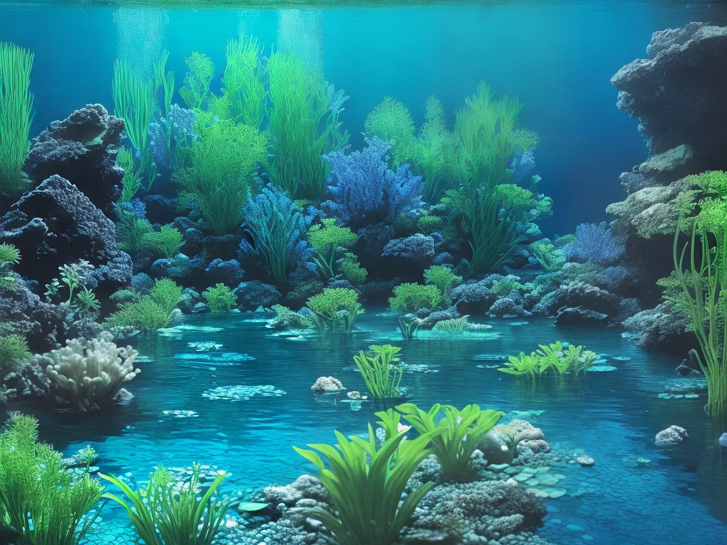 Fotos Plantas Aquaticas Azuis Refugio Calma Serenidade Submerso