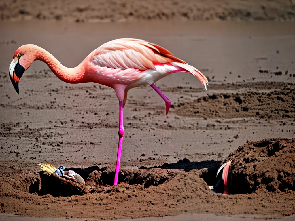 Imagens Como Flamingos Constroem Ninhos Cone Lama