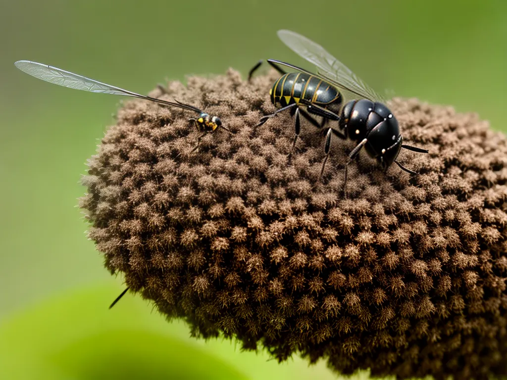 Imagens isodontia mexicana vespa que constroi ninhos com grama