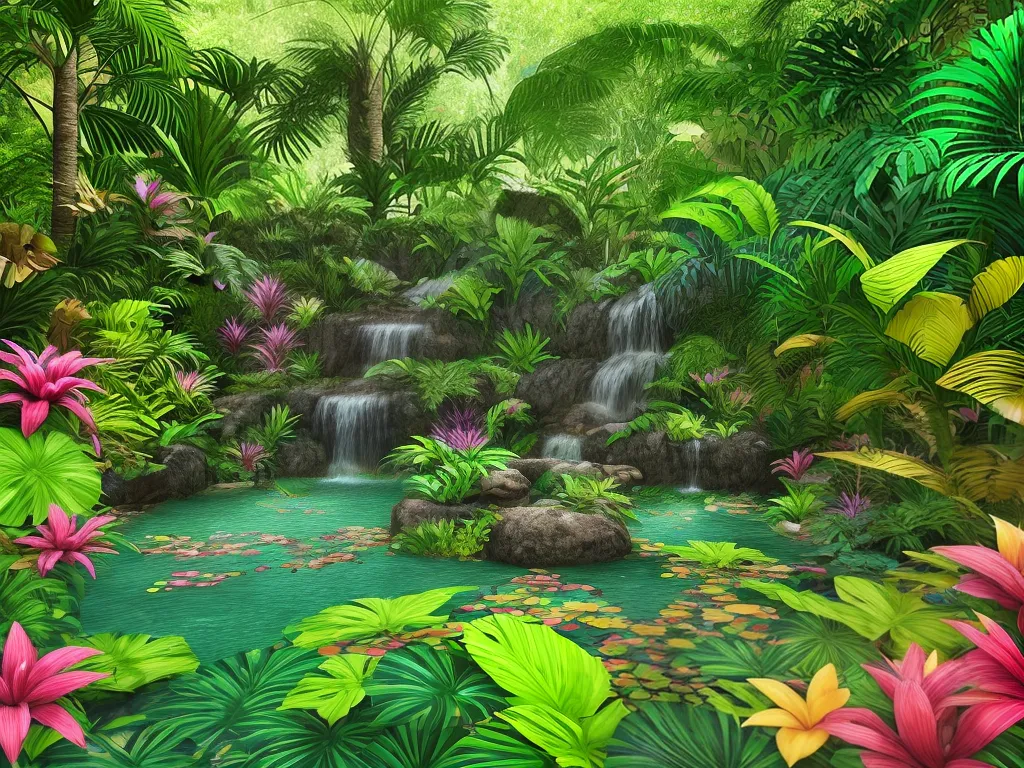 Imagens Jardins Estilo Tropical Exuberancia Vida Selvagem