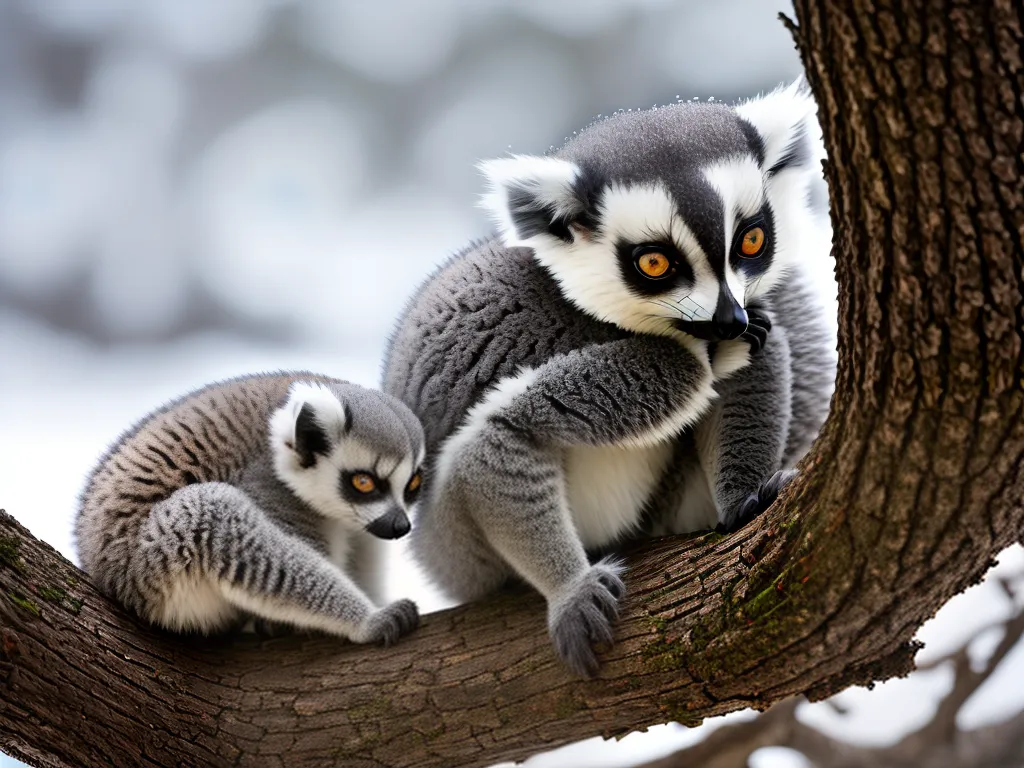 Imagens Lemure Cauda Anelada Primata Hiberna Inverno Conservar Energia