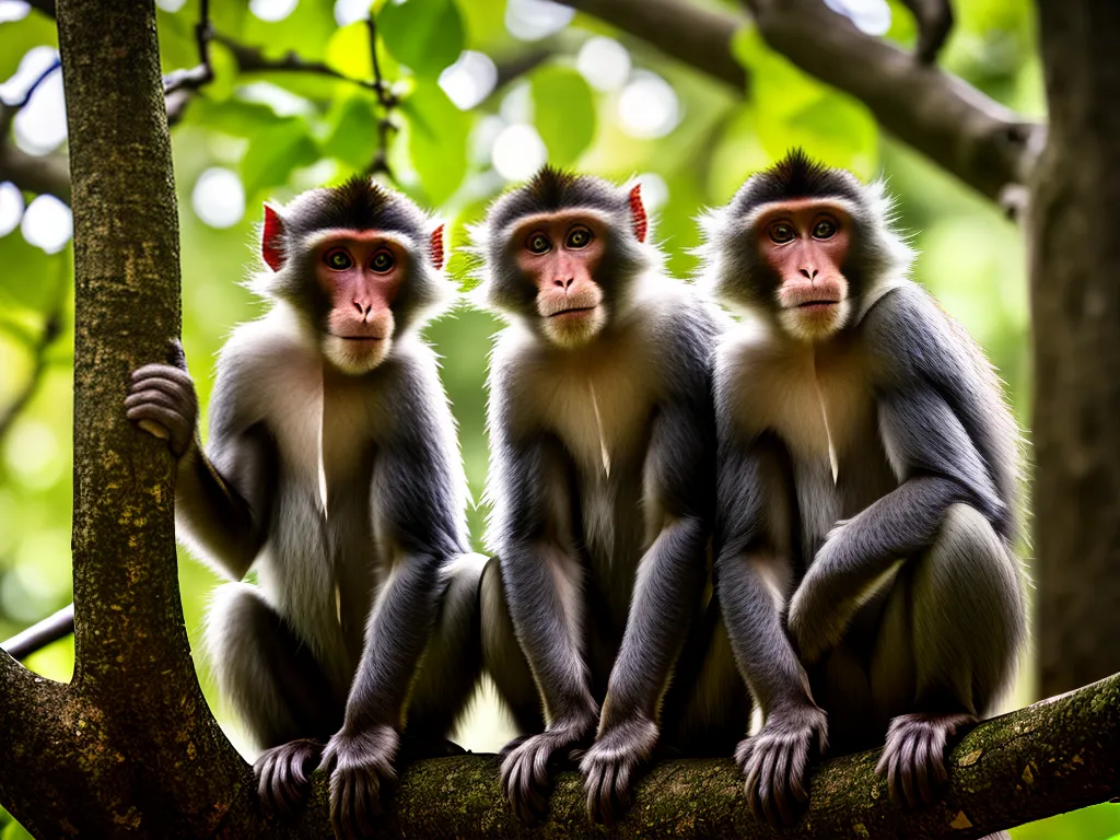 Imagens Macaca Fascicularis A Vida Em Grupo Dos Macacos Rhesus