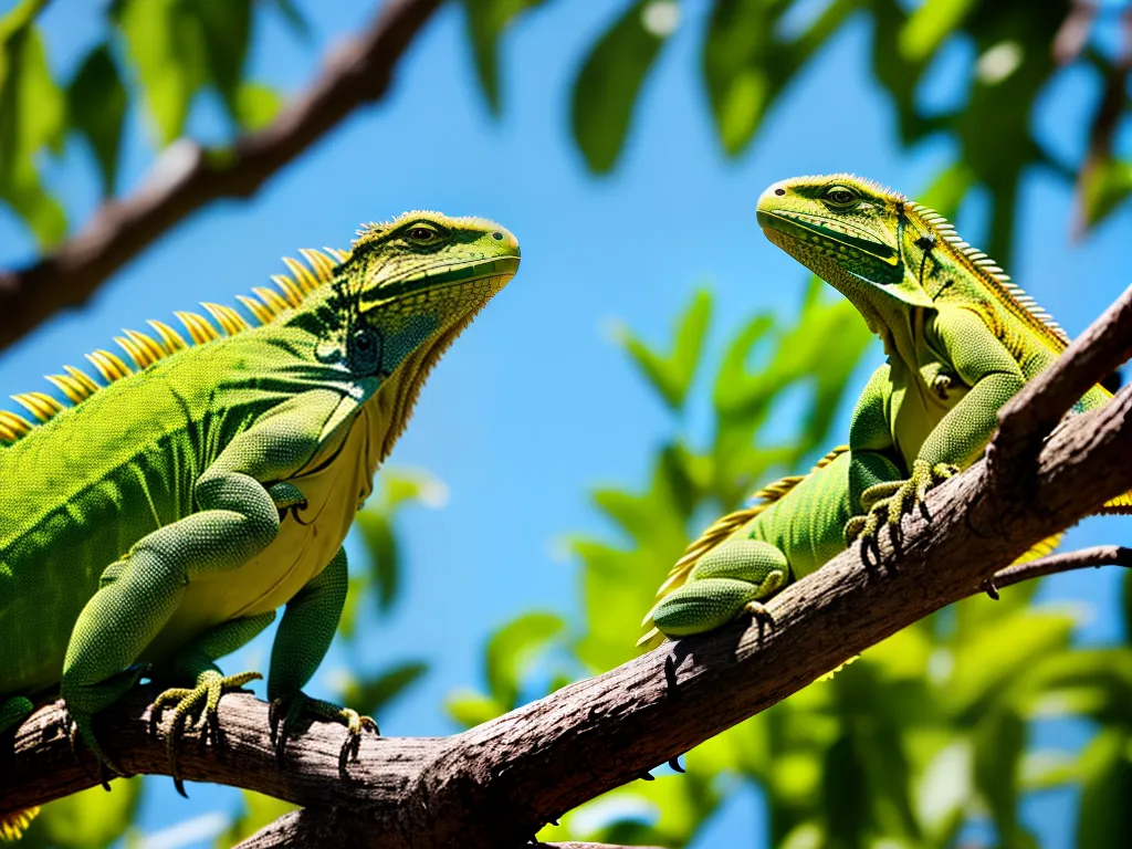 Natureza Iguanas Verde Do Habitat Natural A Vida Como Animais De Estimacao