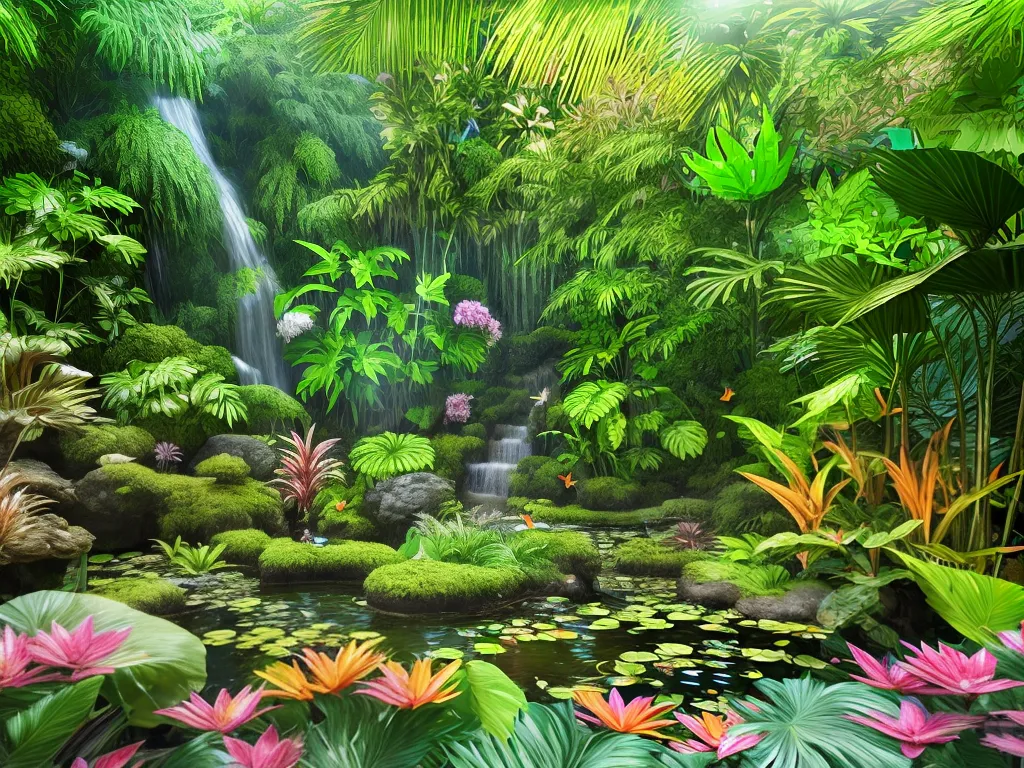 Natureza Jardins Estilo Tropical Exuberancia Vida Selvagem