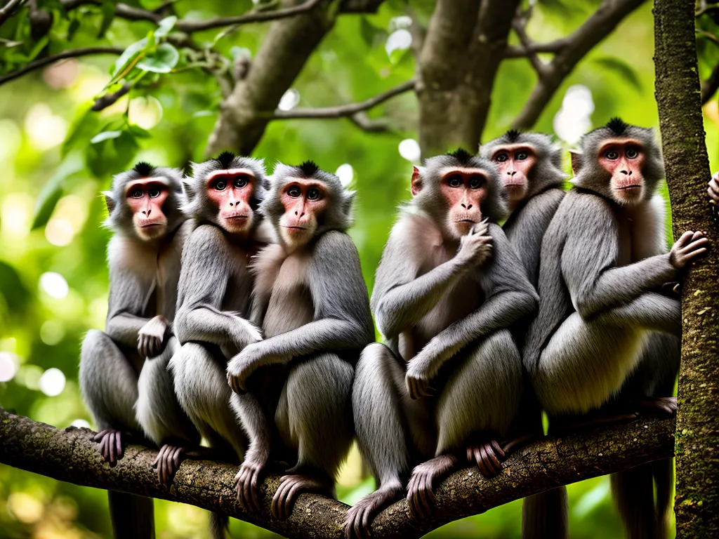 Natureza Macaca Fascicularis A Vida Em Grupo Dos Macacos Rhesus