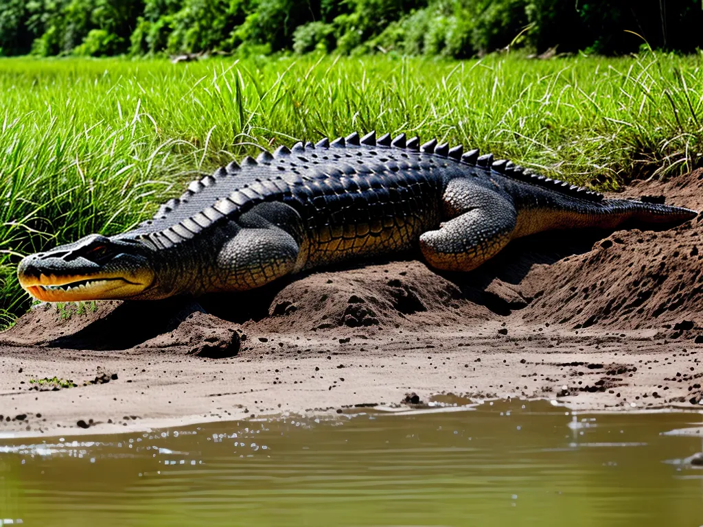 Natureza Ninhos Crocodilos Agua Salgada Construcao Ilhas Lama