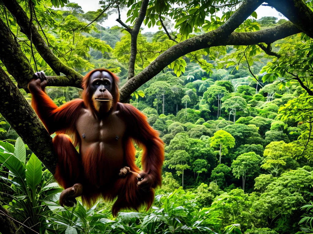 Natureza Pongo Pygmaeus Vida E Inteligencia Dos Orangotangos De Borneu