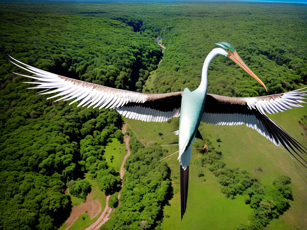 Natureza Quetzalcoatlus Reptil Voador Asas Gigantes Bico Longo
