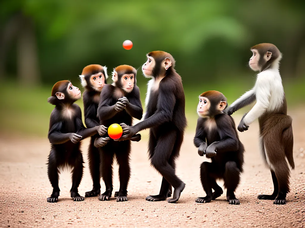 Natureza Treinamento De Macacos Prego Para Truques E Diversao