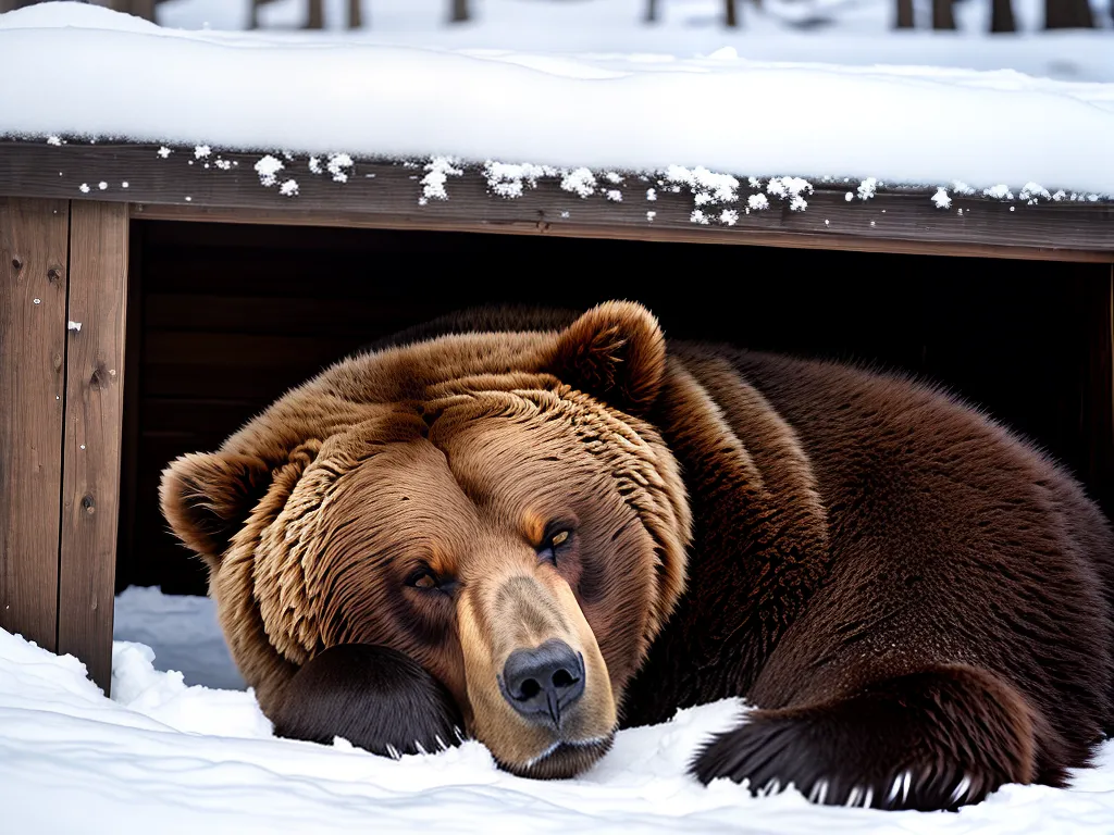 Natureza urso pardo hiberna inverno