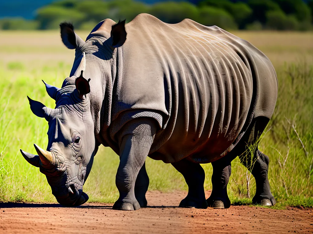 Natureza Uso Dos Chifres De Rinocerontes Para Defesa Contra Predadores