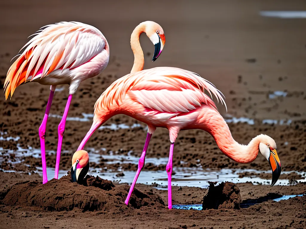 Planta Como Flamingos Constroem Ninhos Cone Lama