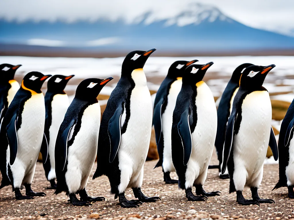 Planta Construcao De Ninhos De Pedras Por Pinguins Em Colonias Antarticas