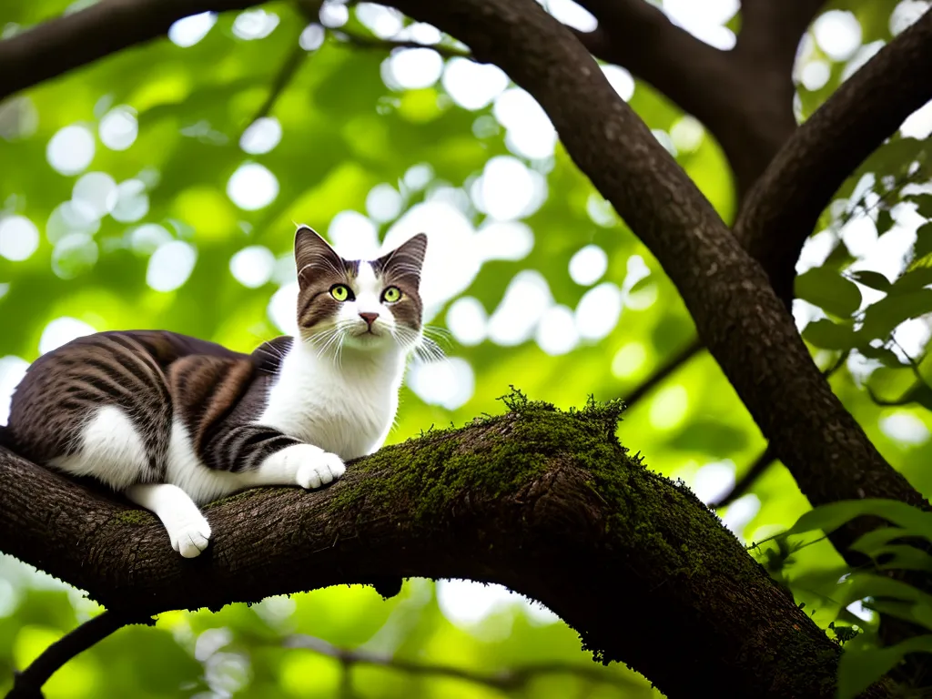 Planta Estimulando Gatos Explorar Natureza