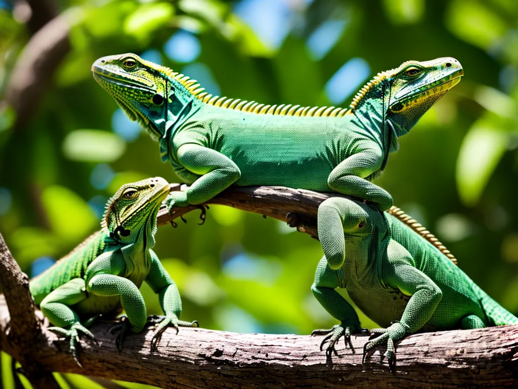 Planta Iguanas Verde Do Habitat Natural A Vida Como Animais De Estimacao