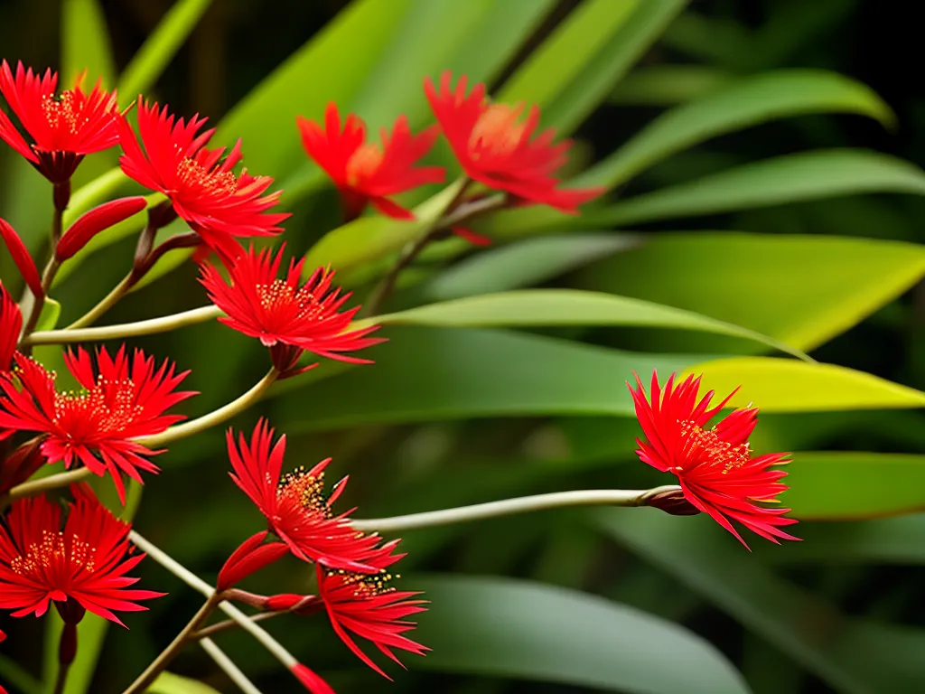 Planta Mucuna Bennettii Trepadeira Jade Vermelha Flama Da Floresta Trepadeira Da Nova Guine