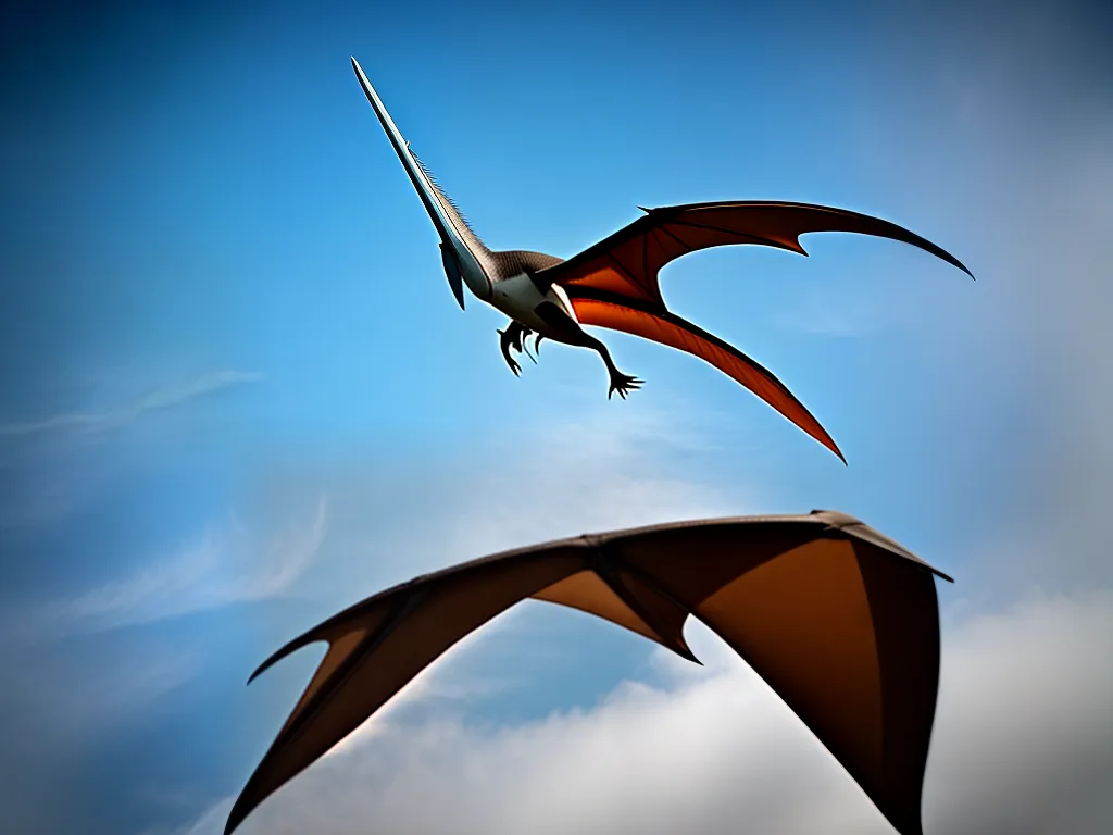 Planta Pteranodonte Reptil Voador Asas Membranosas Crista Ossea Cabeca