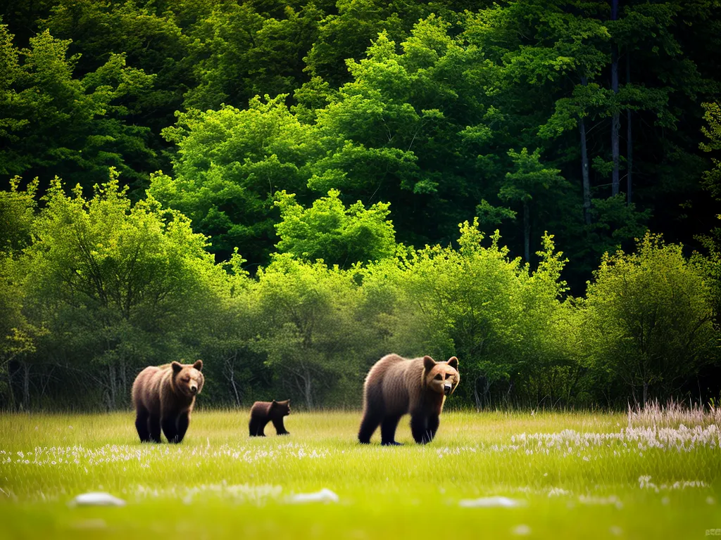 Planta Tipos Ursos Pardos Encontrados Florestas
