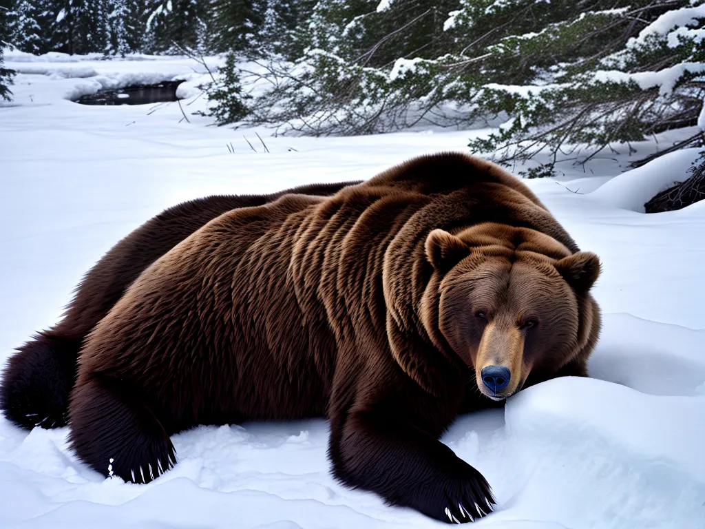 Planta urso pardo hiberna inverno