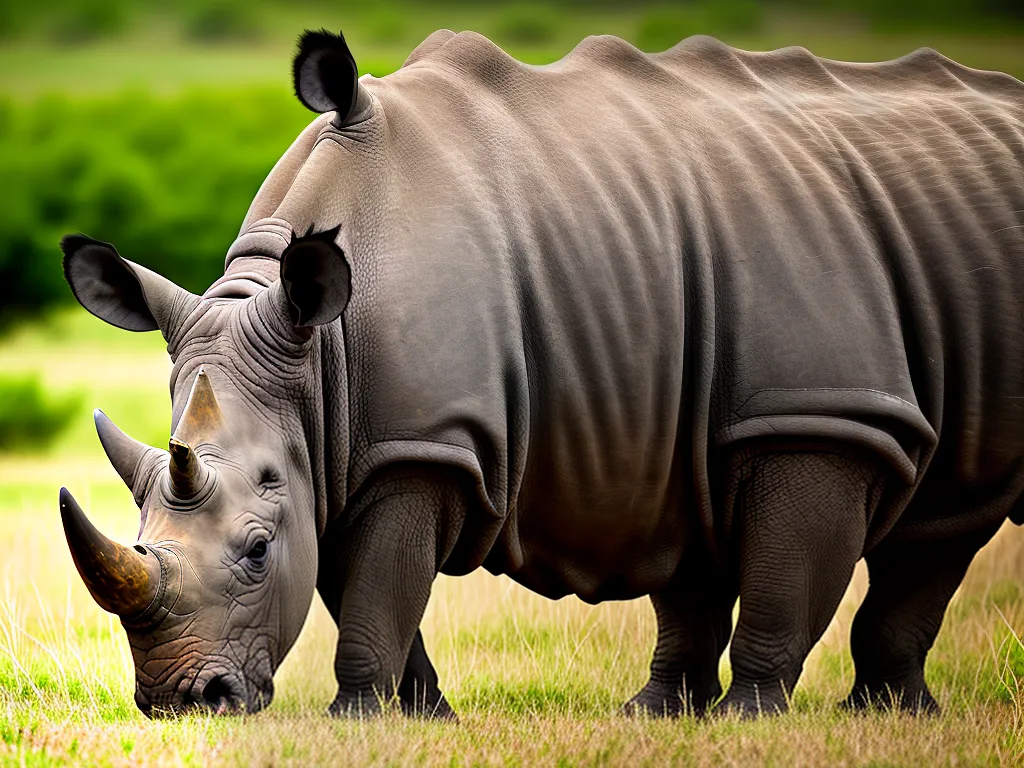 Planta Uso Dos Chifres De Rinocerontes Para Defesa Contra Predadores